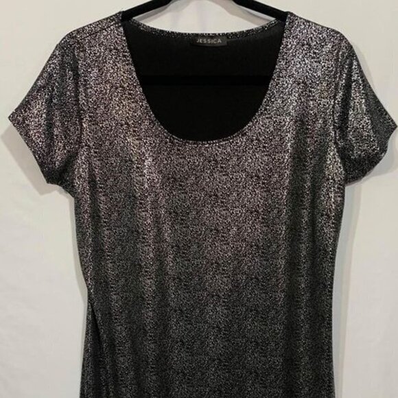 WOMAN’S poly/spandex silver/black dress. Size SM. New condition. Where comfort m - Picture 2 of 10